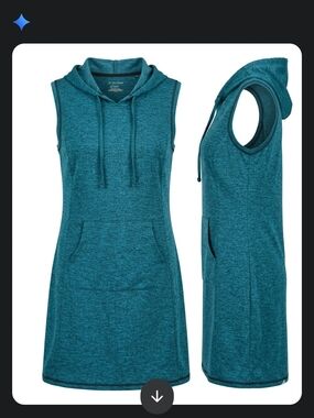 tek gear Teal Sleeveless Hoodie Mini Dress Size Medium